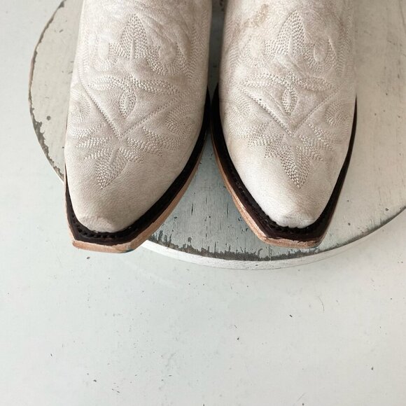 Lane LEXINGTON Knee High Tall Womens Cowboy Boots 9 White Western Cowgirl Zipper - Picture 6 of 11